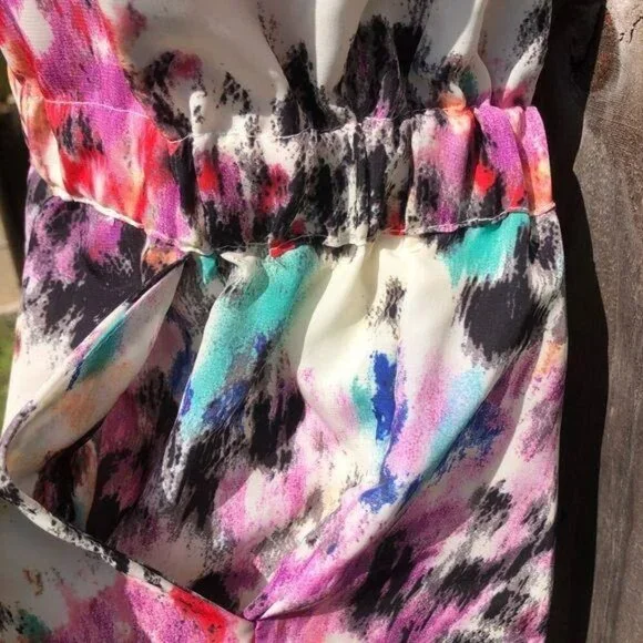 NWT Parker Large Romper Jumpsuit Sleeveless Watercolor Oasis Scout Shorts Mini - Picture 6 of 12